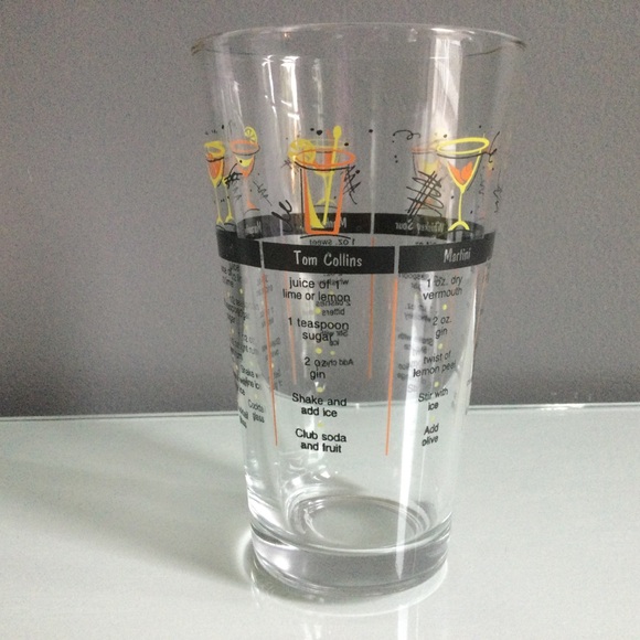 Cocktail Recipe Bar Glass - Picture 1 of 5
